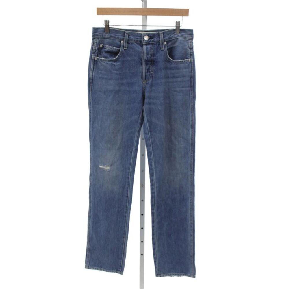 Amo Unisex Straight Jeans Blue High Rise Denim 31in Inseam Size 26